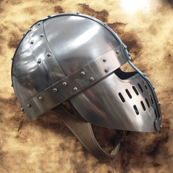 Normannischer Spangenhelm mit Gesichtsschutz – Schaukampfhelm aus 1,6 mm Stahl - Bild 8