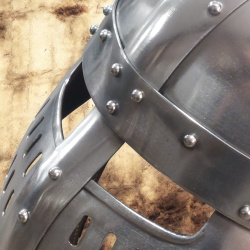 Normannischer Spangenhelm mit Gesichtsschutz – Schaukampfhelm aus 1,6 mm Stahl - Bild 4