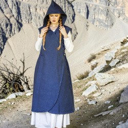 Wickelkleid „Gerlin“ – blaues Überkleid mit Kapuze - Bild 2