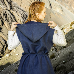 Wickelkleid „Gerlin“ – blaues Überkleid mit Kapuze - Bild 8