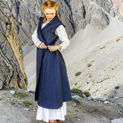 Wickelkleid „Gerlin“ – blaues Überkleid mit Kapuze - Bild 9