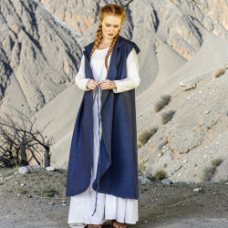 Wickelkleid „Gerlin“ – blaues Überkleid mit Kapuze - Bild 5