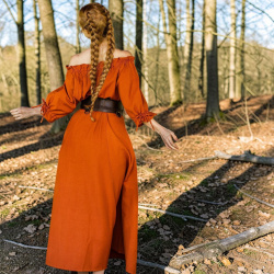 Bodenlanges Kurzarmkleid „Melisande“ – rostfarbenes Mittelalterkleid - Bild 3