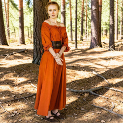 Bodenlanges Kurzarmkleid „Melisande“ – rostfarbenes Mittelalterkleid - Bild 4