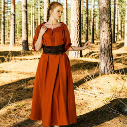 Bodenlanges Kurzarmkleid „Melisande“ – rostfarbenes Mittelalterkleid - Bild 8