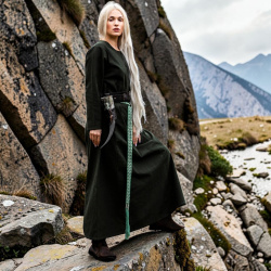 Damen Kleid „Alvilda“ – grünes Mittelalterkleid mit Rundhalsausschnitt - Bild 2