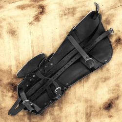 Gotische Beinschienen mit Kniekacheln – 1,6 mm Stahl, poliert (Paar) - Bild 3