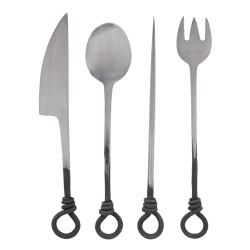 Mittelalterliches Essbesteck – 4-teilig aus Edelstahl, handgeschmiedet - Bild 1
