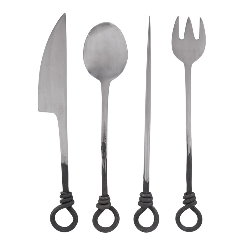 Mittelalterliches Essbesteck – 4-teilig aus Edelstahl, handgeschmiedet - Bild 1
