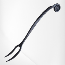 Mittelalterliche Fleischgabel handgeschmiedet – rustikale Vorlegegabel aus Schmiedeeisen - Bild 1