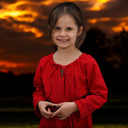 Kinder Mittelalterkleid „Maiden“ Rot – Baumwollkleid mit Schnürkragen - Bild 5