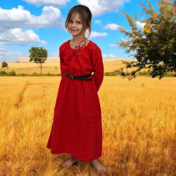 Kinder Mittelalterkleid „Maiden“ Rot – Baumwollkleid mit Schnürkragen - Bild 2