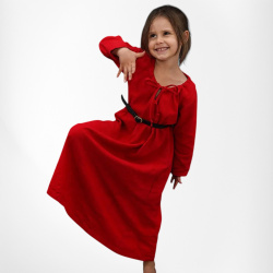 Kinder Mittelalterkleid „Maiden“ Rot – Baumwollkleid mit Schnürkragen - Bild 1