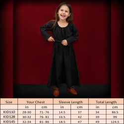 Kinder Mittelalterkleid „Maiden“ Schwarz – Baumwollkleid mit Schnürkragen - Bild 5