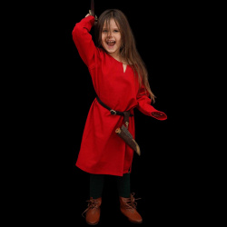 Kinder Wikinger Tunika „Raider“ – rot, 100 % Baumwolle - Bild 2