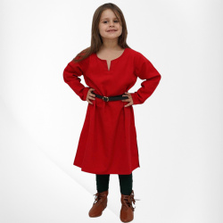 Kinder Wikinger Tunika „Raider“ – rot, 100 % Baumwolle - Bild 1