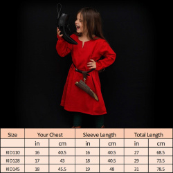 Kinder Wikinger Tunika „Raider“ – rot, 100 % Baumwolle - Bild 6