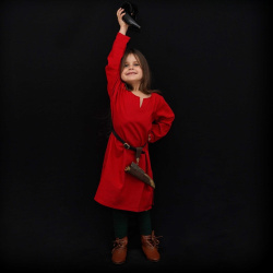Kinder Wikinger Tunika „Raider“ – rot, 100 % Baumwolle - Bild 4