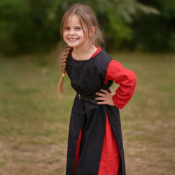 Kinder Wappenrock / Waffenrock „Tabard“ – schwarz, Baumwolle - Bild 2