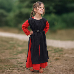 Kinder Wappenrock / Waffenrock „Tabard“ – schwarz, Baumwolle - Bild 3