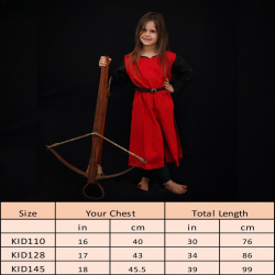 Kinder Waffenrock / Überkleid – rot, Baumwolle - Bild 5