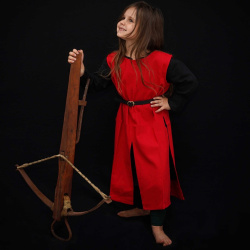 Kinder Waffenrock / Überkleid – rot, Baumwolle - Bild 3