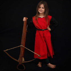 Kinder Waffenrock / Überkleid – rot, Baumwolle - Bild 4