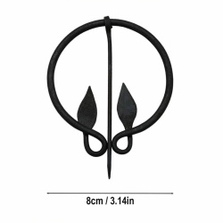 Mittelalterliche Fibel mit blattförmigen Enden – handgeschmiedete Eisenfibel - Bild 1