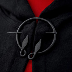 Mittelalterliche Fibel mit blattförmigen Enden – handgeschmiedete Eisenfibel - Bild 2