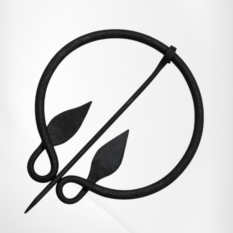 Mittelalterliche Fibel mit blattförmigen Enden – handgeschmiedete Eisenfibel - Bild 4