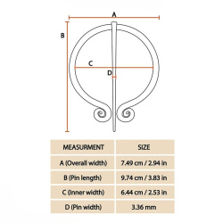 Mittelalterliche Fibel mit Spiralenden – handgeschmiedete Eisenfibel - Bild 4