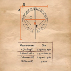 Mittelalterliche Fibel mit Blattmotiv – handgeschmiedete Eisenfibel im Wikingerstil - Bild 3