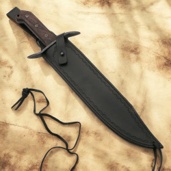 BattleCry Bowie Messer – 450 mm, 1065 Carbonstahl mit Lederscheide (Windlass) - Bild 6