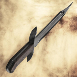 BattleCry Bowie Messer – 450 mm, 1065 Carbonstahl mit Lederscheide (Windlass) - Bild 3