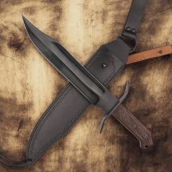 BattleCry Bowie Messer – 450 mm, 1065 Carbonstahl mit Lederscheide (Windlass) - Bild 5