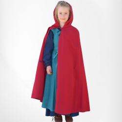 Kinder Mittelalter Umhang „Paul“ – rot, mit Kapuze - Bild 1