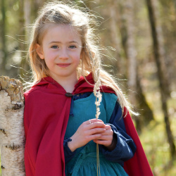 Kinder Mittelalter Umhang „Paul“ – rot, mit Kapuze - Bild 3