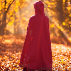 Kinder Mittelalter Umhang „Paul“ – rot, mit Kapuze - Bild 4