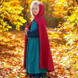 Kinder Mittelalter Umhang „Paul“ – rot, mit Kapuze - Bild 5