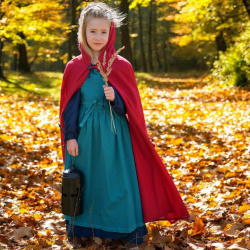 Kinder Mittelalter Umhang „Paul“ – rot, mit Kapuze - Bild 6