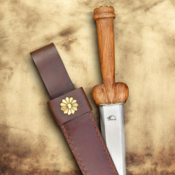 Hodendolch / Nierendolch mit Lederscheide – spätmittelalterlicher Dolch aus Karbonstahl - Bild 2