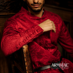 Cotehardie Rodrigo – spätmittelalterliche Jacke aus Brokat auf https://armatae.shop - Bild 7