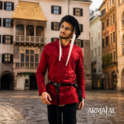 Cotehardie Rodrigo – spätmittelalterliche Jacke aus Brokat auf https://armatae.shop - Bild 3