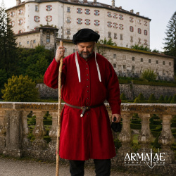 Surcoat „Lorenzo“ – spätmittelalterliches Übergewand aus Wollmischung in Rot - Bild 3