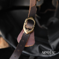 Topfhelm mit klappbarem Visier – 1,6 mm Stahl, Antikfinish - Bild 9