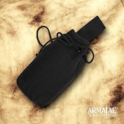 Mittelalterliche Baumwoll-Gürteltasche mit Kordelzug – Schwarz, Braun oder Grau-Bild 2