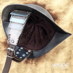 Spanischer Morion-Cabasset Helm der Tercios mit Wangenklappen – Renaissance Helm aus Stahlblech - Bild 4