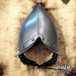 Spanischer Morion-Cabasset Helm der Tercios mit Wangenklappen – Renaissance Helm aus Stahlblech - Bild 2