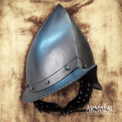 Spanischer Morion-Cabasset Helm der Tercios mit Wangenklappen – Renaissance Helm aus Stahlblech - Bild 1