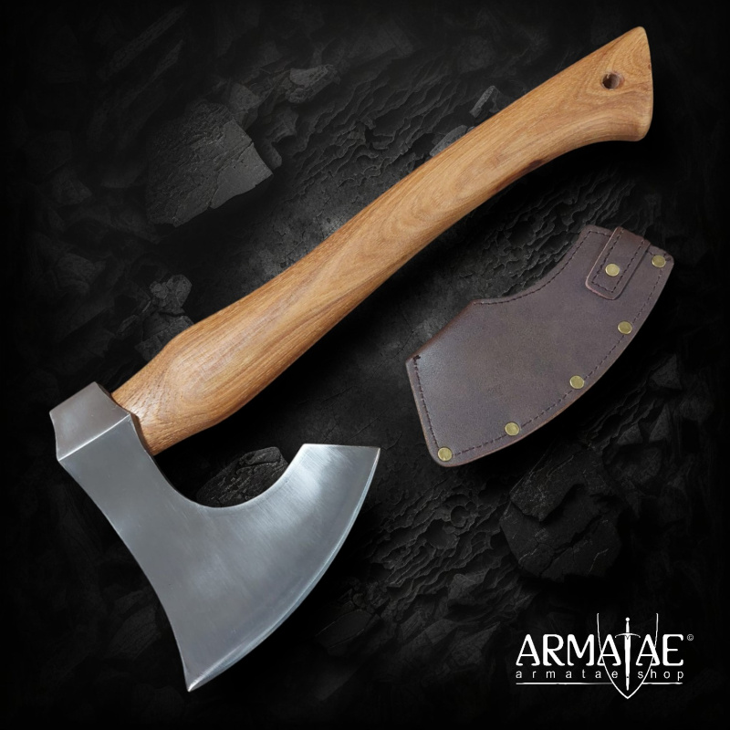 Handgeschmiedete Bartaxt mit Hickory-Stiel – Präzisionsgeschliffene Wikinger- und Bushcraft-Axt - Bild 1